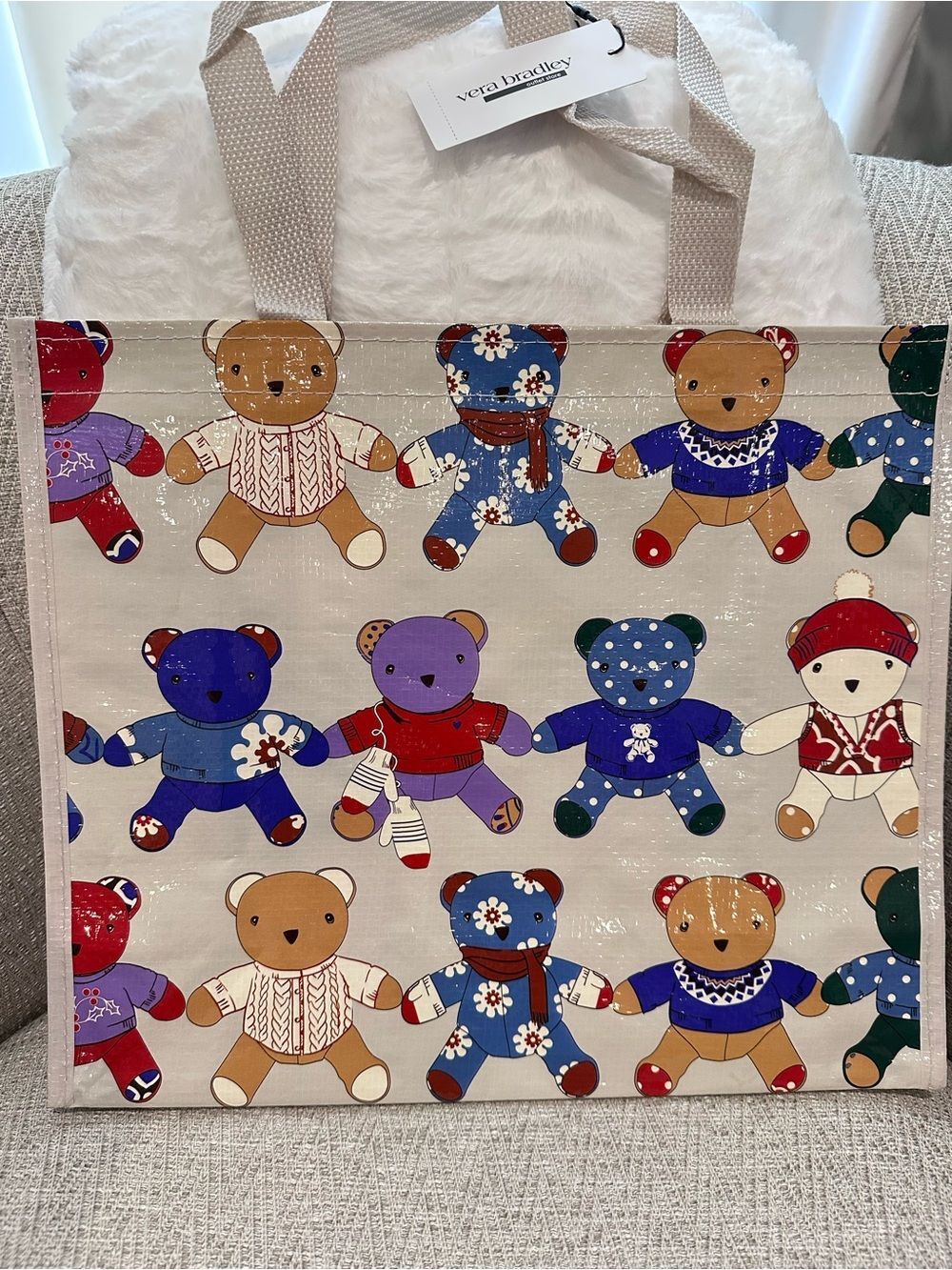 Vera Bradley 3 Gift Totes: Toasty Teddies, Catnip Christmas, Venetian Paisley - Picture 2 of 13